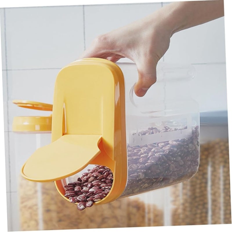Yellow Plastic Sealed Canisters for Rice Flour Sugar Tea Storage Nut Containers - Image 4